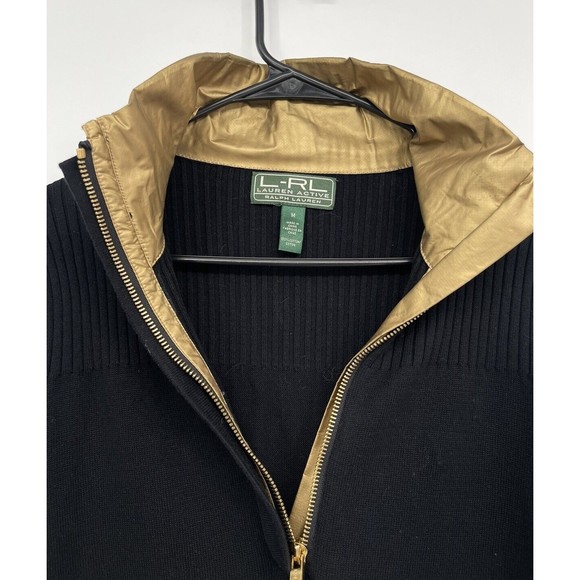 Lauren Ralph Lauren Active Sweater Black/gold Size Medium - Picture 4 of 8